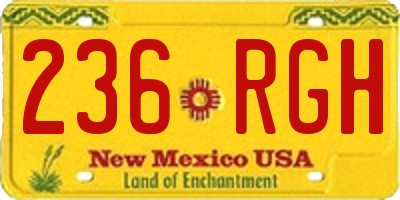 NM license plate 236RGH