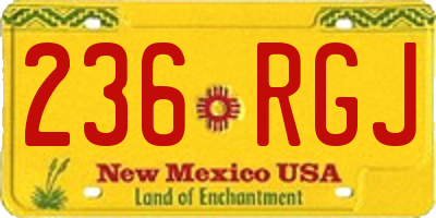 NM license plate 236RGJ