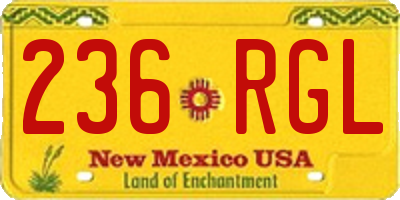 NM license plate 236RGL