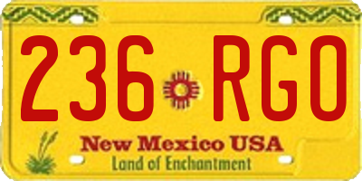 NM license plate 236RGO