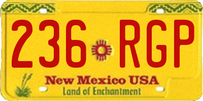 NM license plate 236RGP