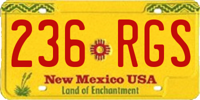 NM license plate 236RGS