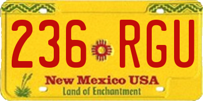 NM license plate 236RGU