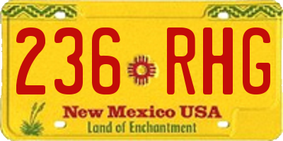 NM license plate 236RHG