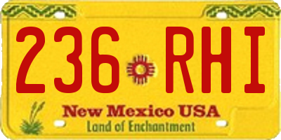 NM license plate 236RHI