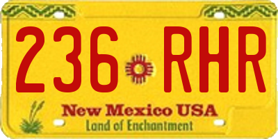 NM license plate 236RHR