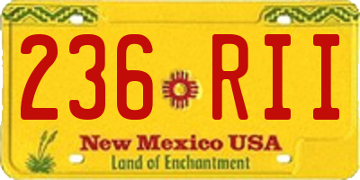 NM license plate 236RII