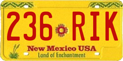 NM license plate 236RIK