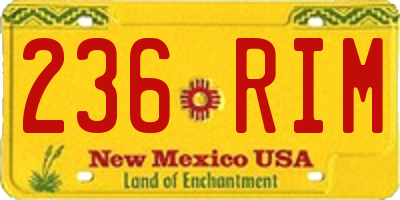 NM license plate 236RIM