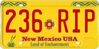 NM license plate 236RIP