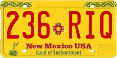 NM license plate 236RIQ