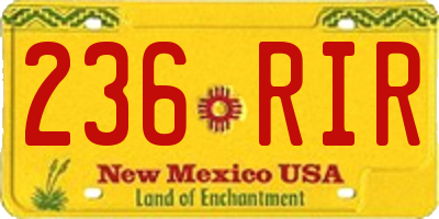 NM license plate 236RIR
