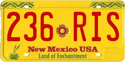 NM license plate 236RIS