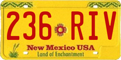 NM license plate 236RIV
