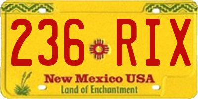 NM license plate 236RIX