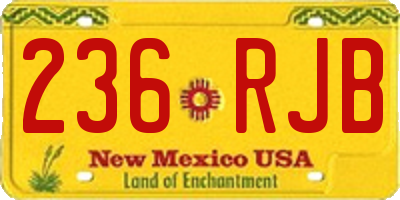 NM license plate 236RJB