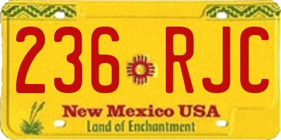 NM license plate 236RJC