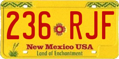 NM license plate 236RJF