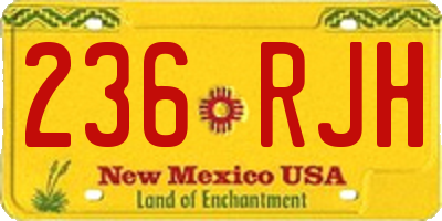 NM license plate 236RJH