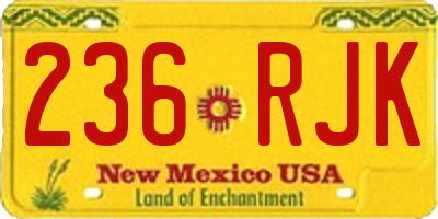 NM license plate 236RJK
