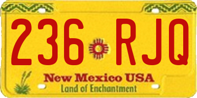 NM license plate 236RJQ