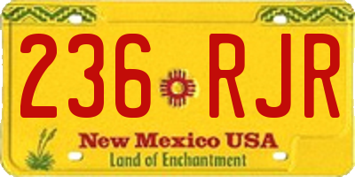 NM license plate 236RJR