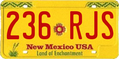 NM license plate 236RJS