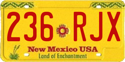 NM license plate 236RJX