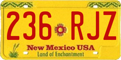 NM license plate 236RJZ