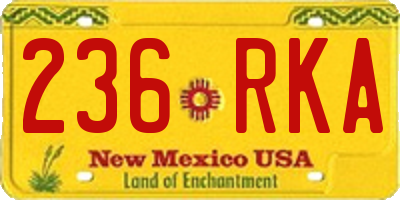 NM license plate 236RKA