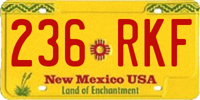 NM license plate 236RKF