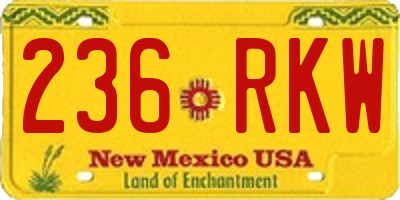NM license plate 236RKW