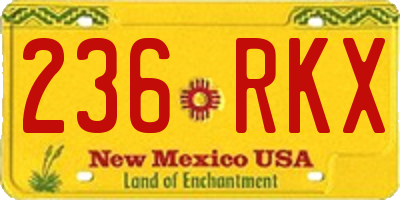 NM license plate 236RKX
