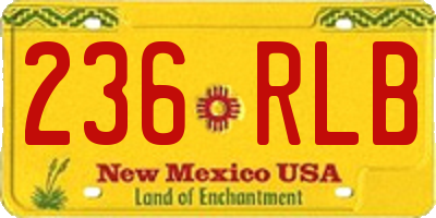 NM license plate 236RLB