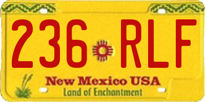 NM license plate 236RLF