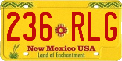 NM license plate 236RLG