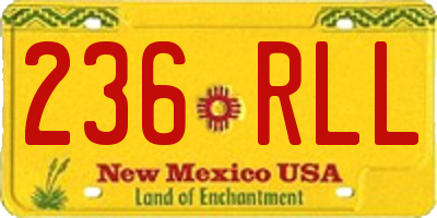NM license plate 236RLL