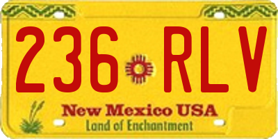 NM license plate 236RLV