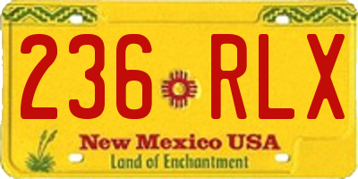 NM license plate 236RLX