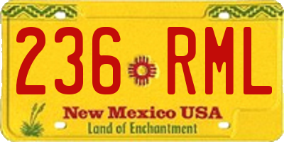 NM license plate 236RML
