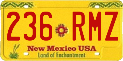 NM license plate 236RMZ