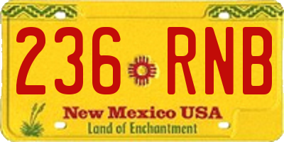 NM license plate 236RNB