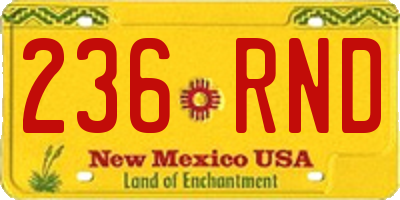 NM license plate 236RND