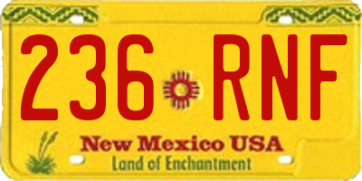 NM license plate 236RNF