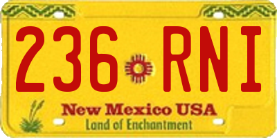 NM license plate 236RNI