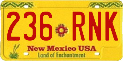 NM license plate 236RNK
