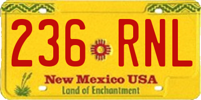 NM license plate 236RNL