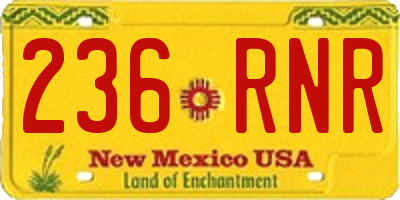 NM license plate 236RNR
