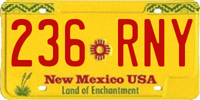NM license plate 236RNY