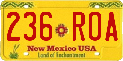 NM license plate 236ROA